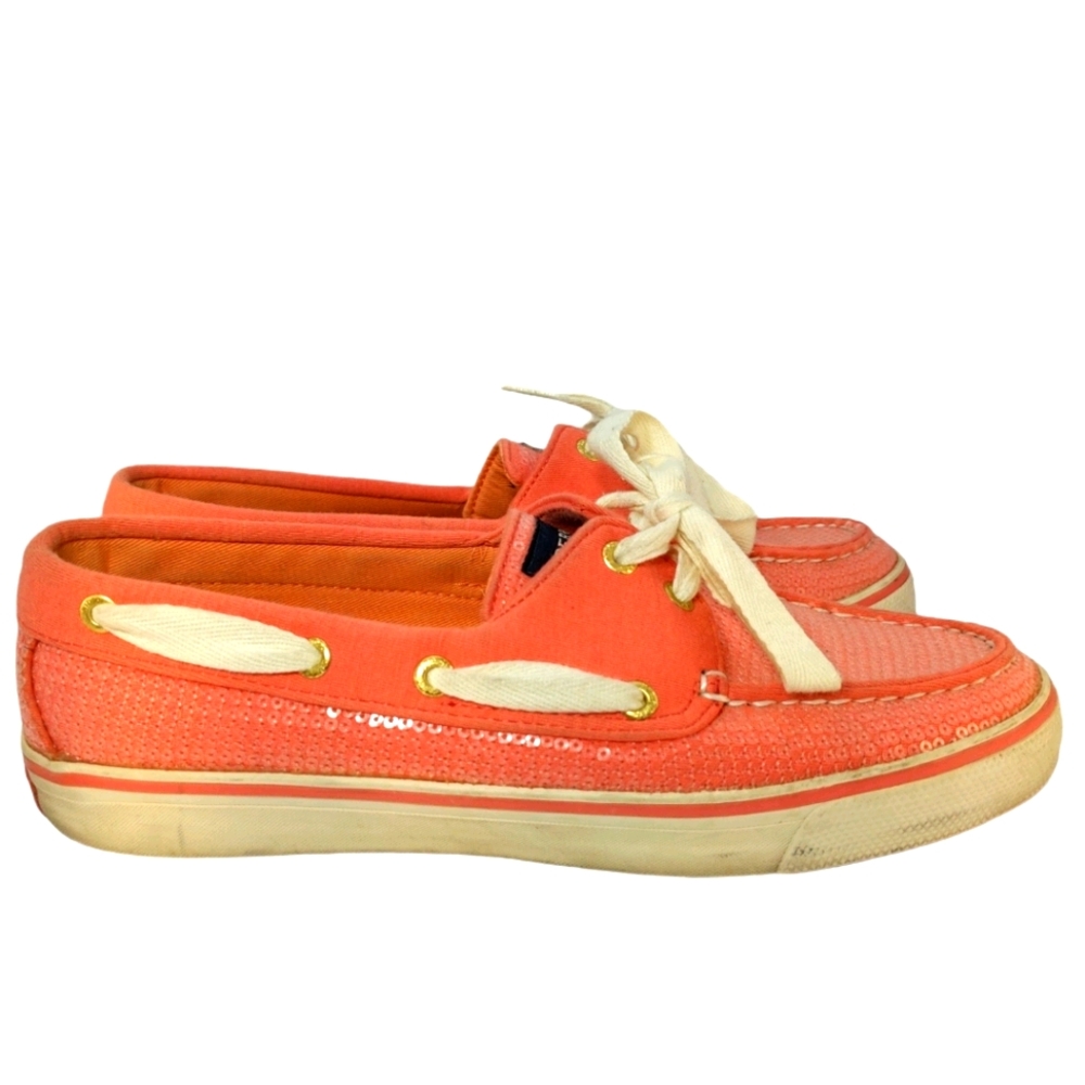 Sperry Top Sider Coral Bahama Sequins Size 7